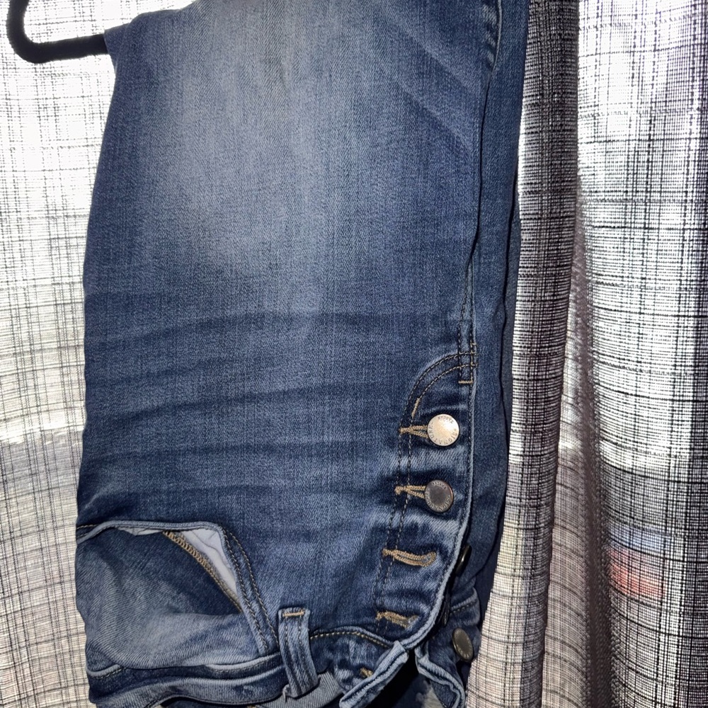 KanCan High-Rise Button-Front Jeans in Dark Blue